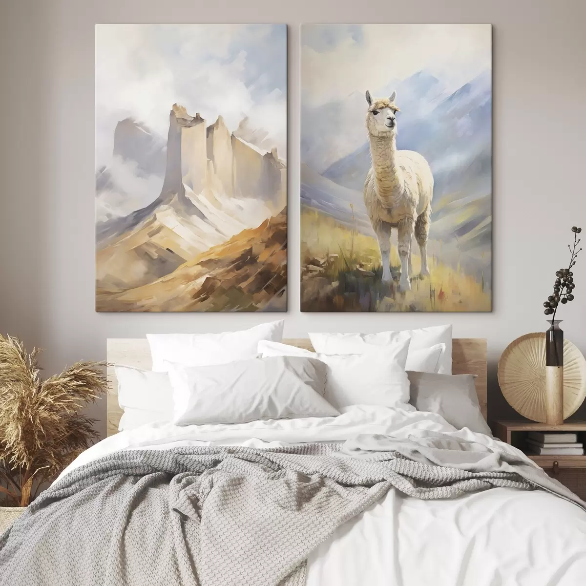 Fototapete Rocky Mountains und Lama m00837