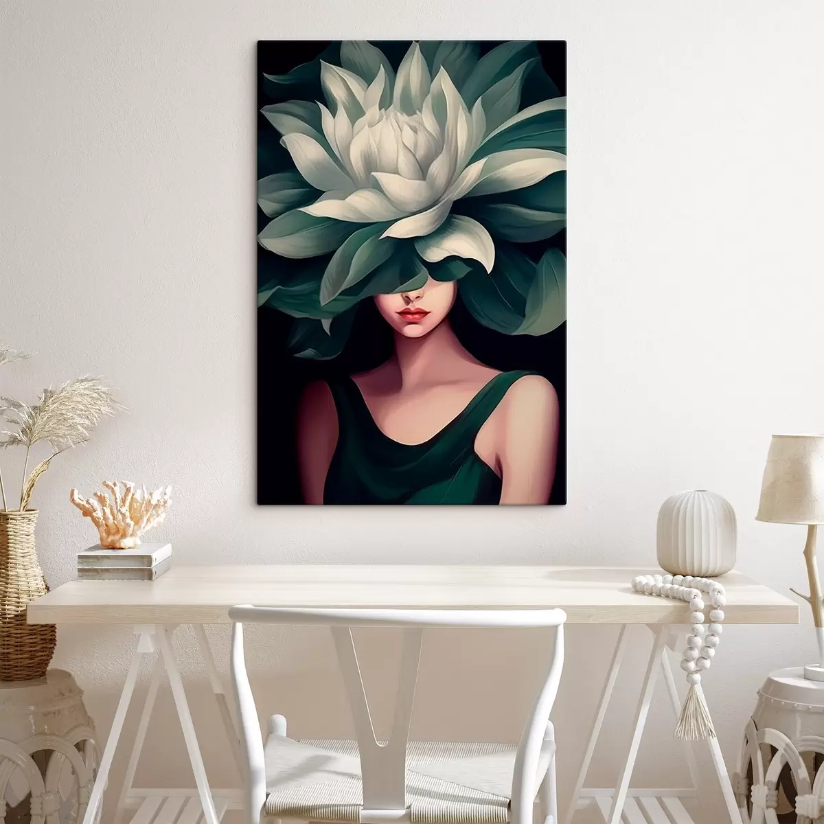 Fototapete Mädchen mit einer Blume s46207