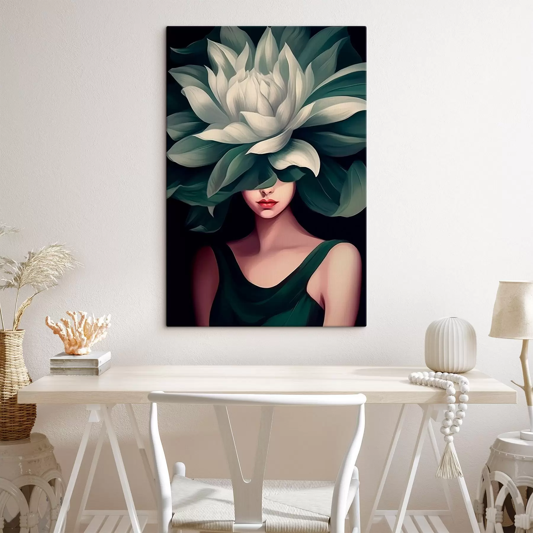 Fototapete Mädchen mit einer Blume s46207