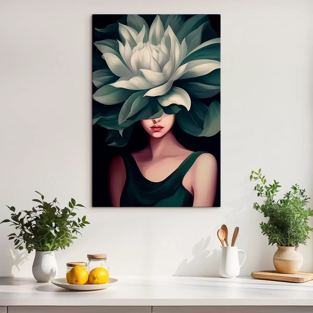 Fototapete Mädchen mit einer Blume s46207