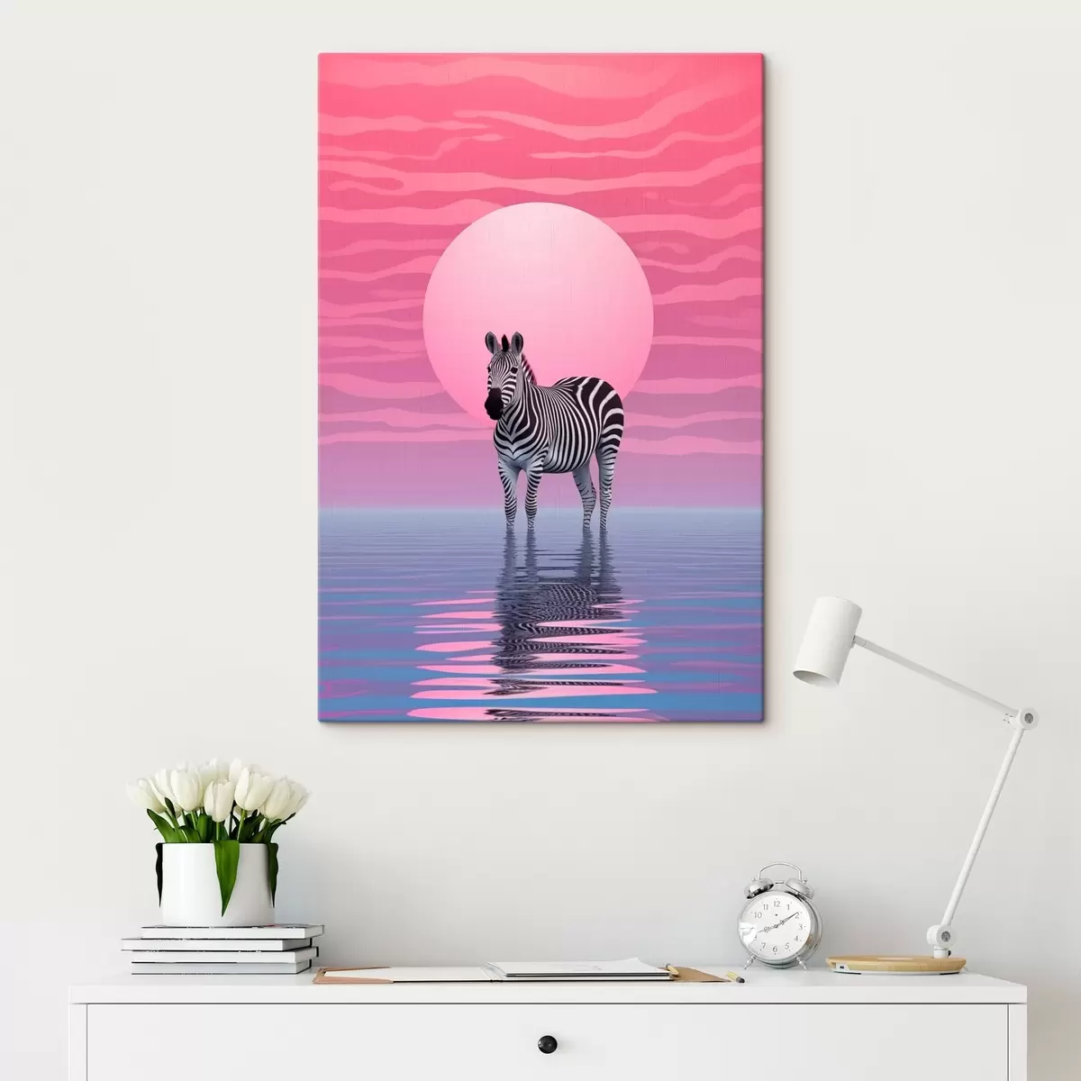 Fototapete Zebra bei Sonnenuntergang s46230