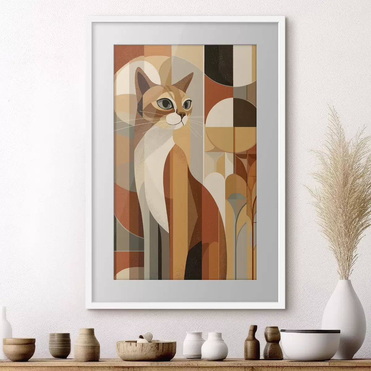 Poster Geometrische Katze f46208