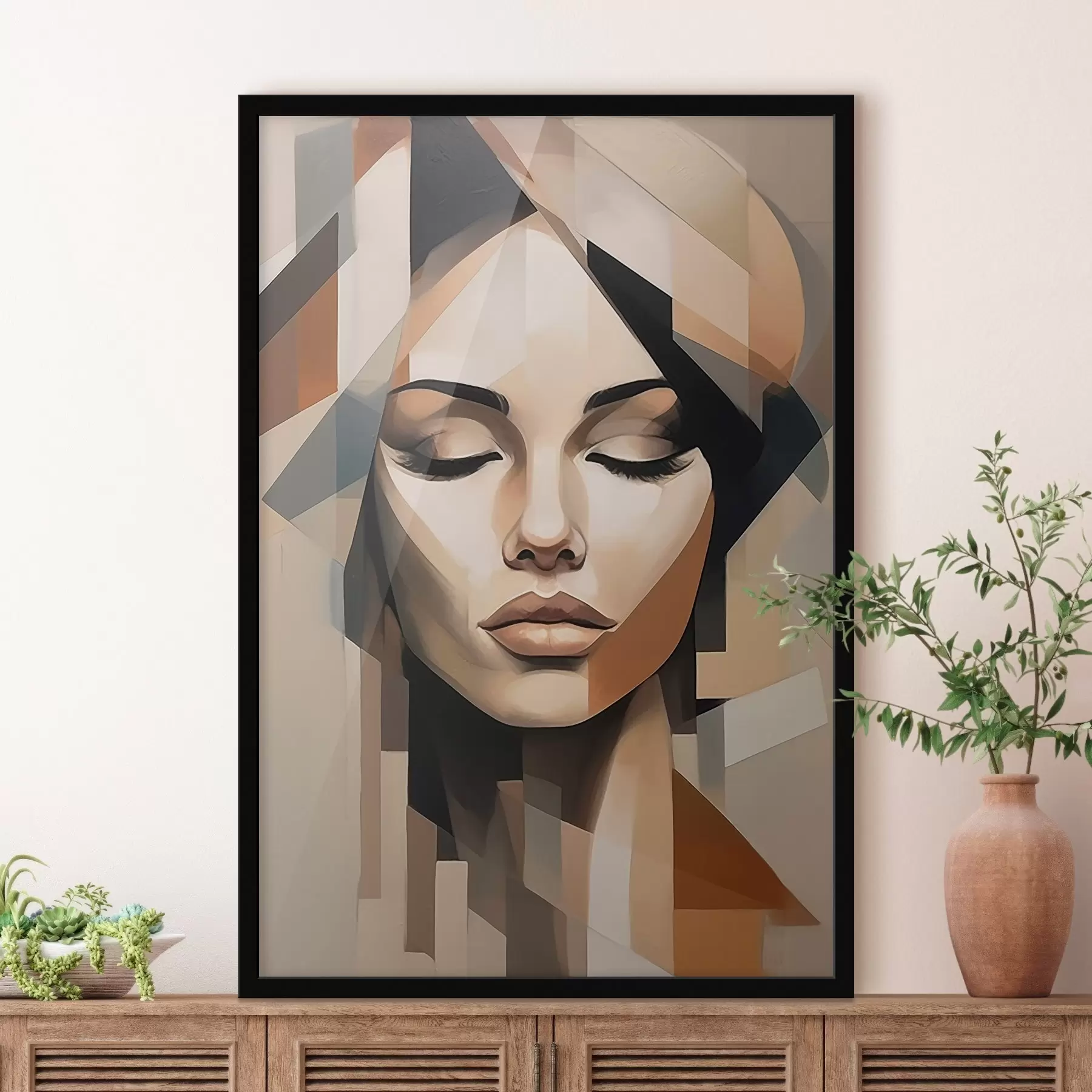Fototapete Geometrisches Frauenporträt f46220
