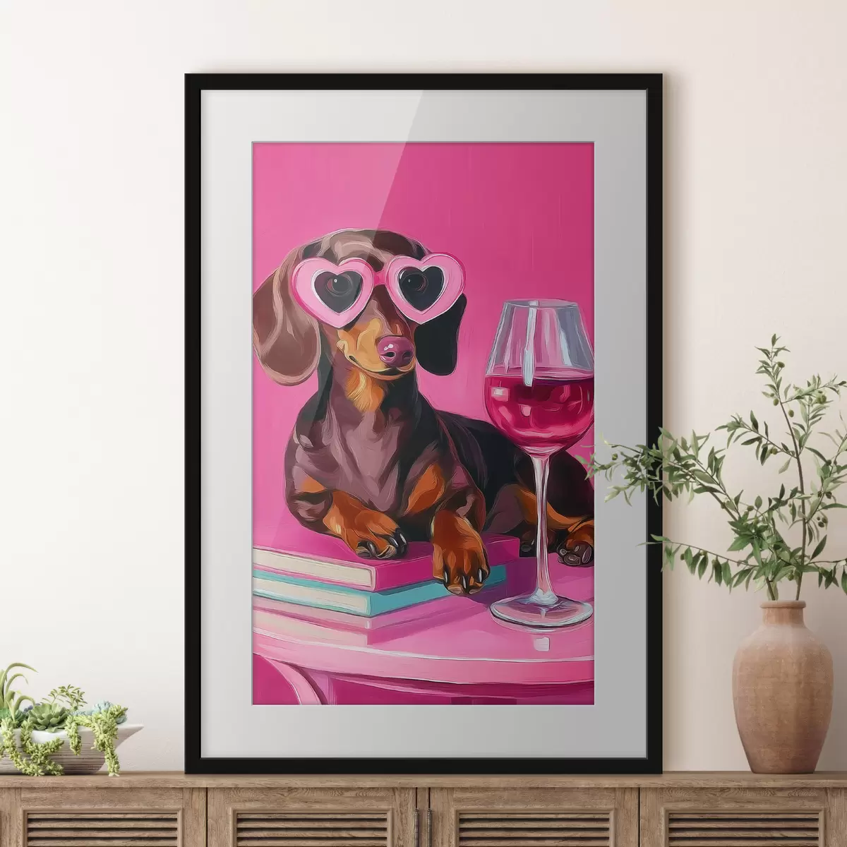 Poster Hund mit Brille f46234