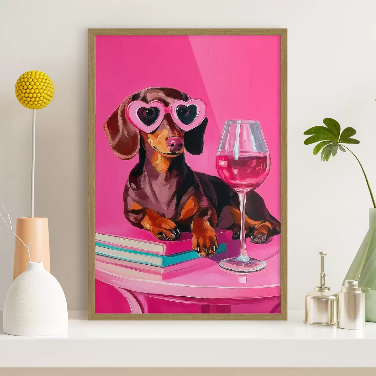 Poster Hund mit Brille f46234