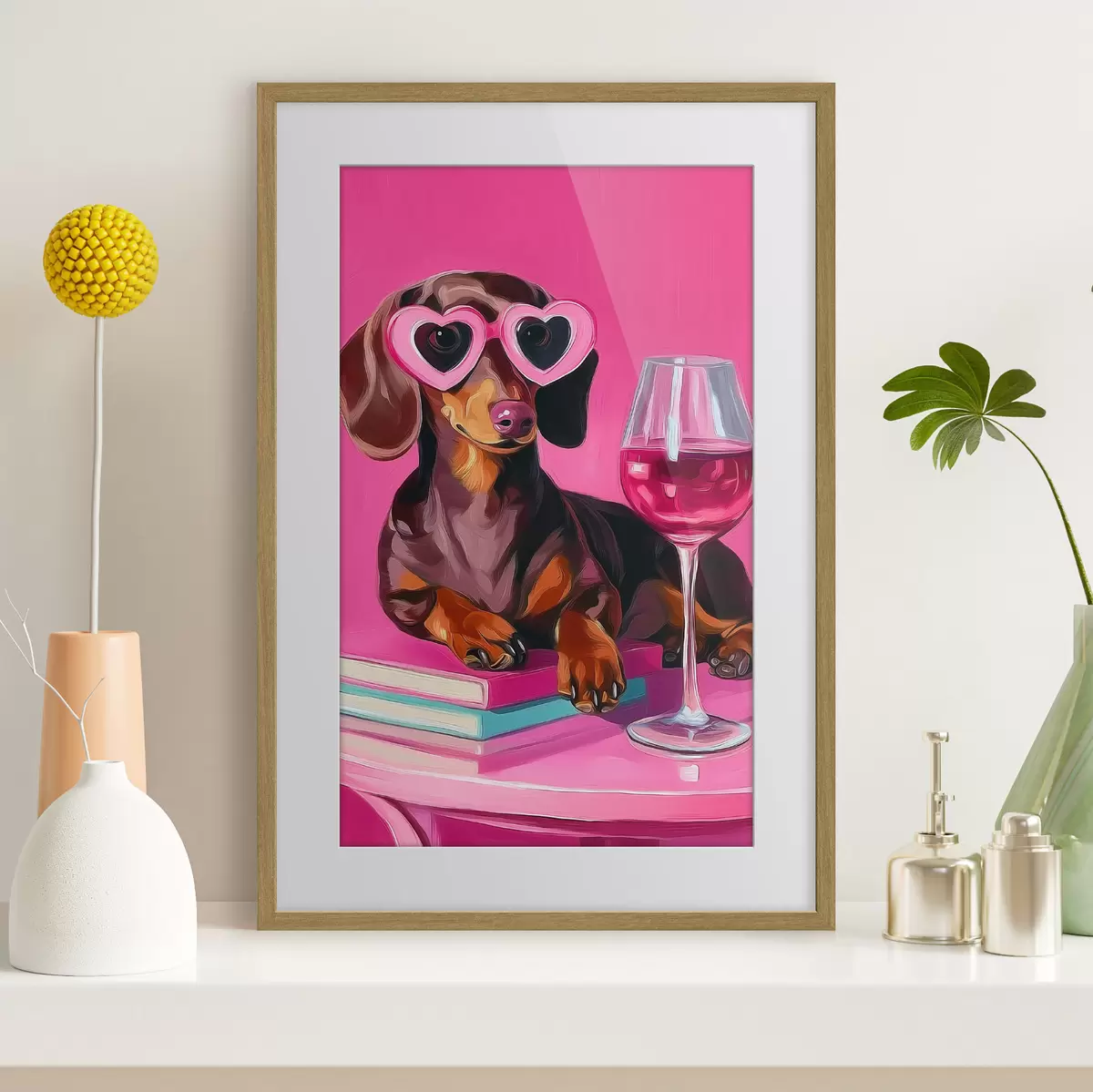 Poster Hund mit Brille f46234