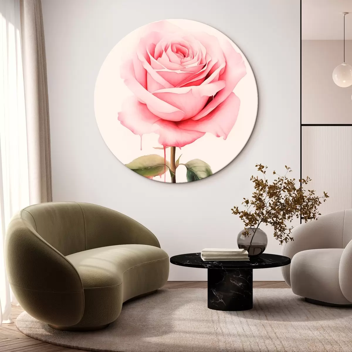 Runde Wandbilder Rose r46203
