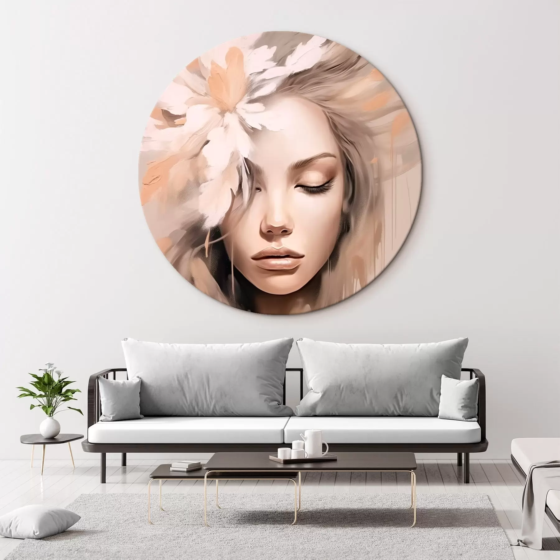 Fototapete Frauenporträt mit einer Blume r46218