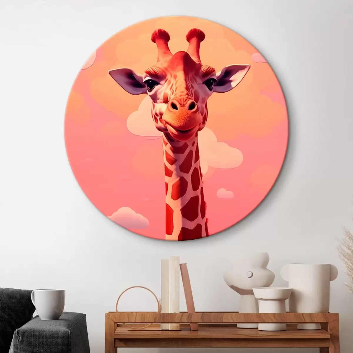 Runde Wandbilder Giraffe r46221