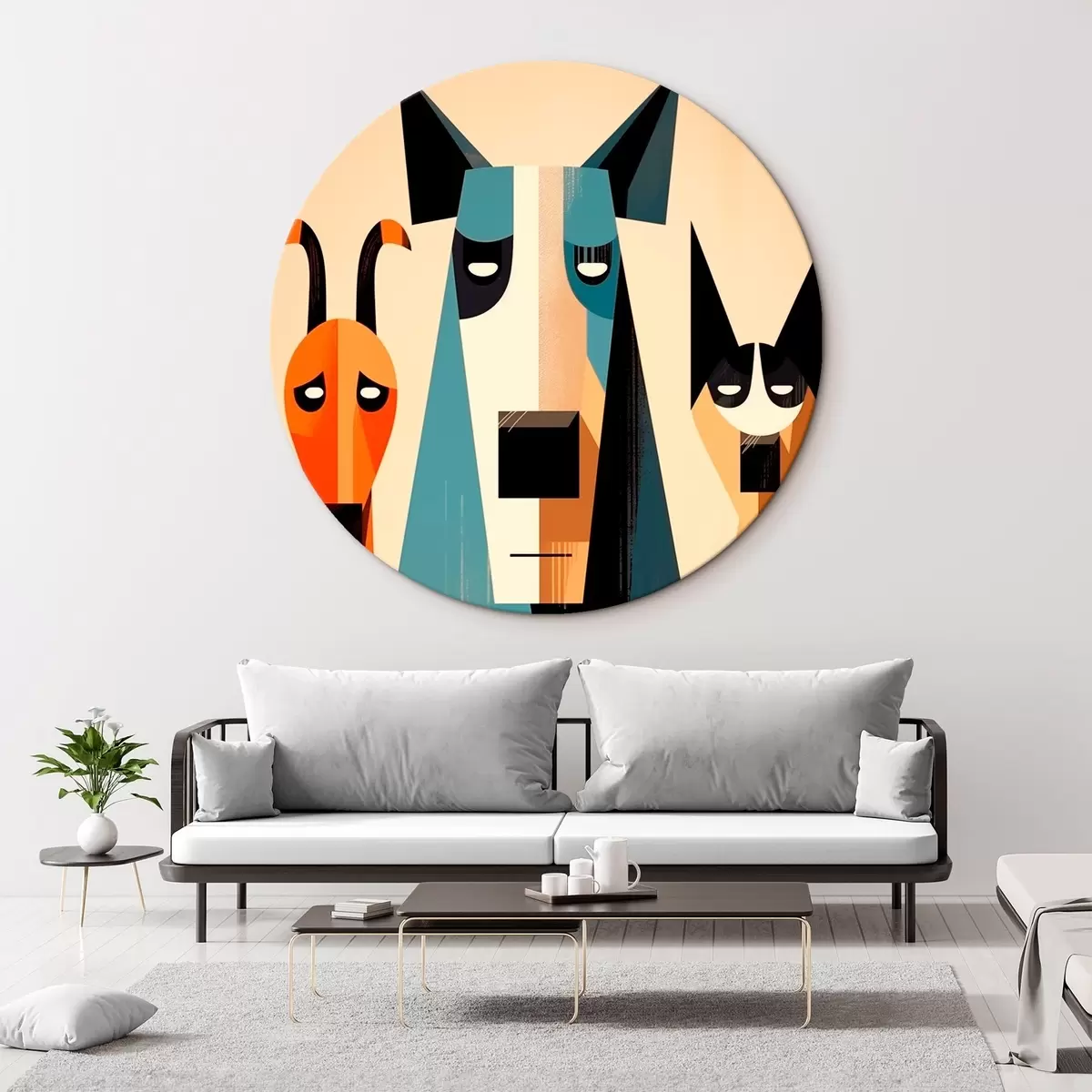 Runde Wandbilder Zusammenfassung Hunde r46235