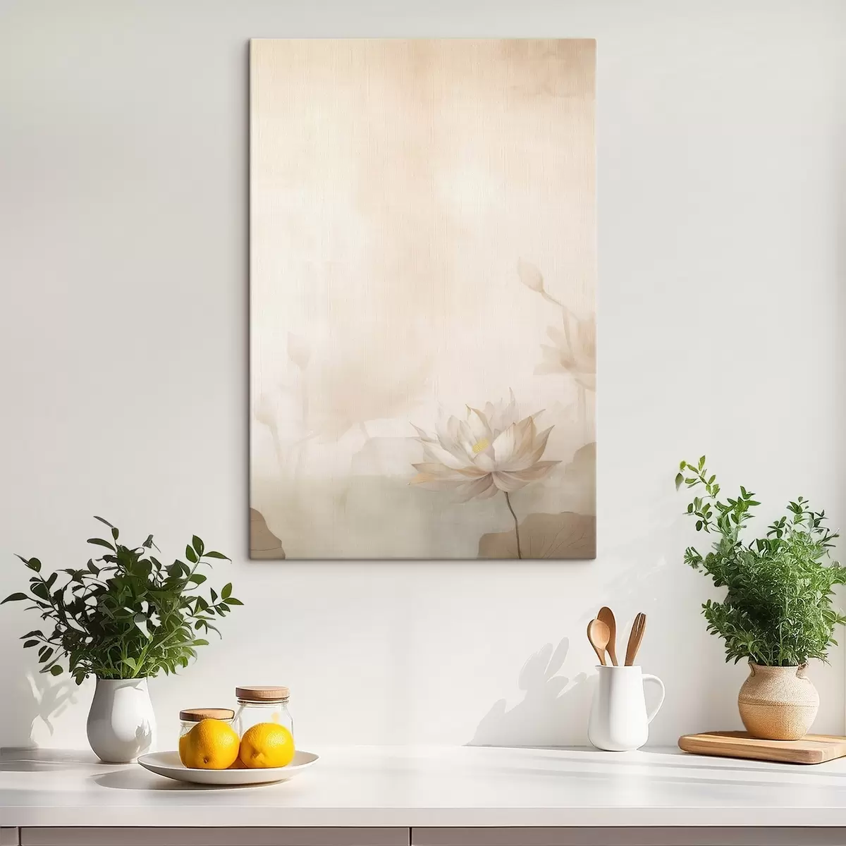 Fototapete Lotusblume auf hellem Hintergrund s46070