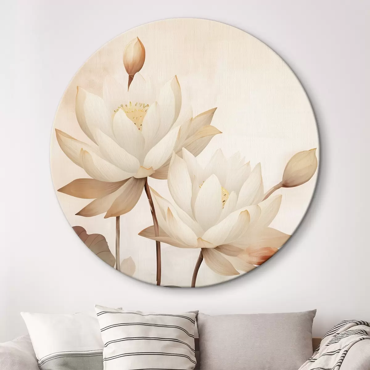 Runde Wandbilder Große Lotosblumen r46069