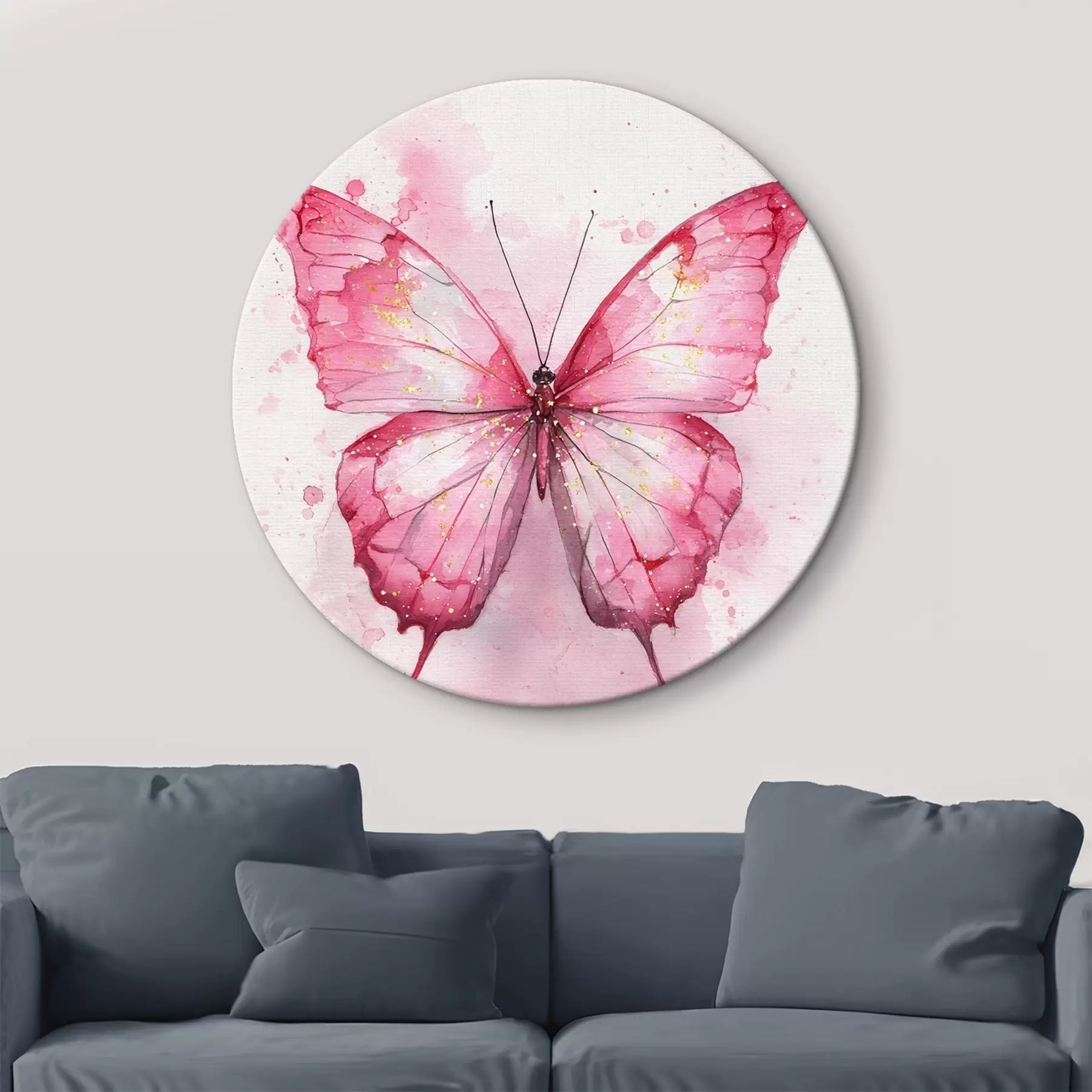 Fototapete Zarter Schmetterling auf Aquarellhintergrund r46077