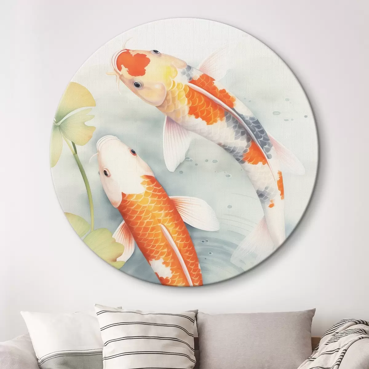 Runde Wandbilder Zwei wunderschöne Fische in einem Teich r46086