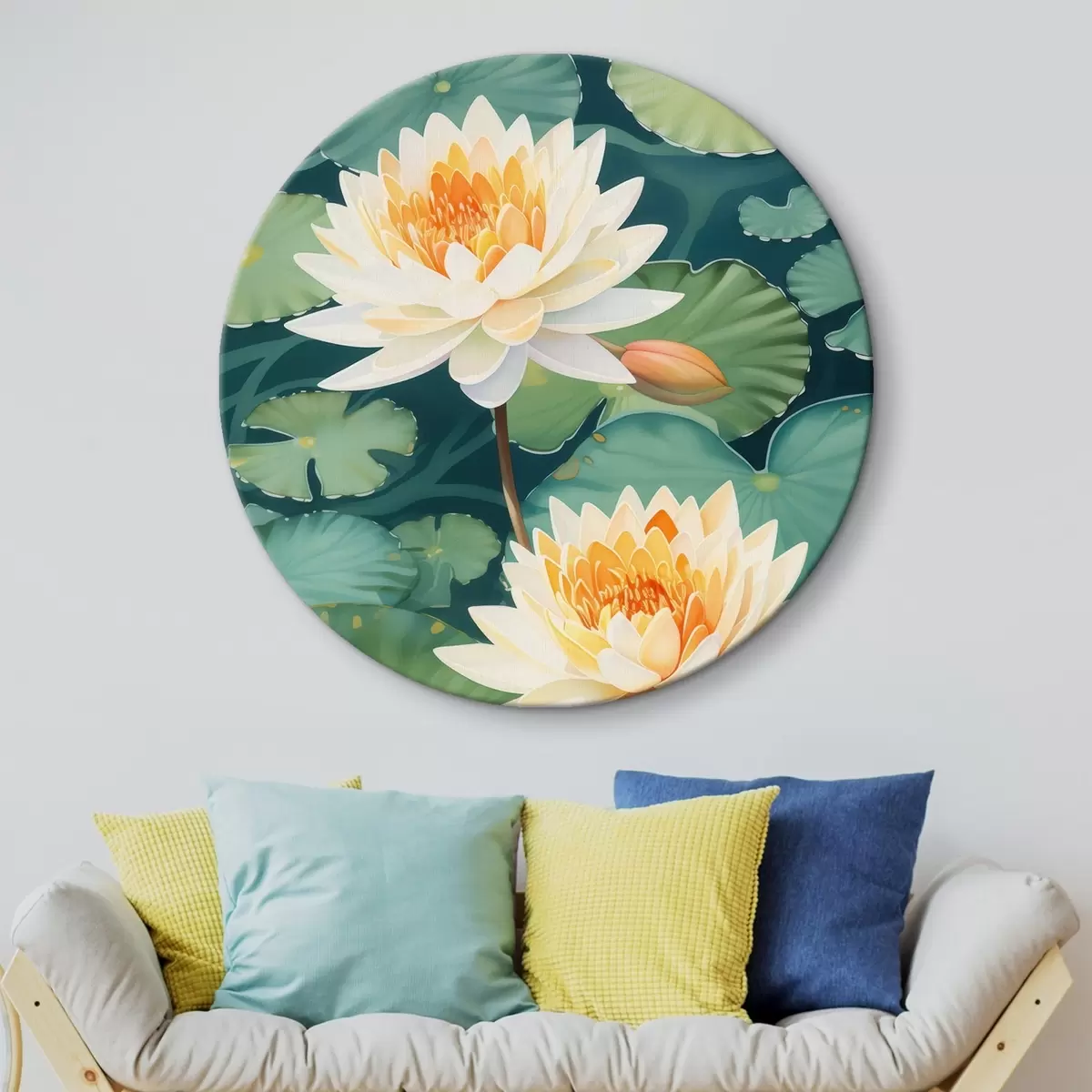 Runde Wandbilder Große Lotusblume r46088