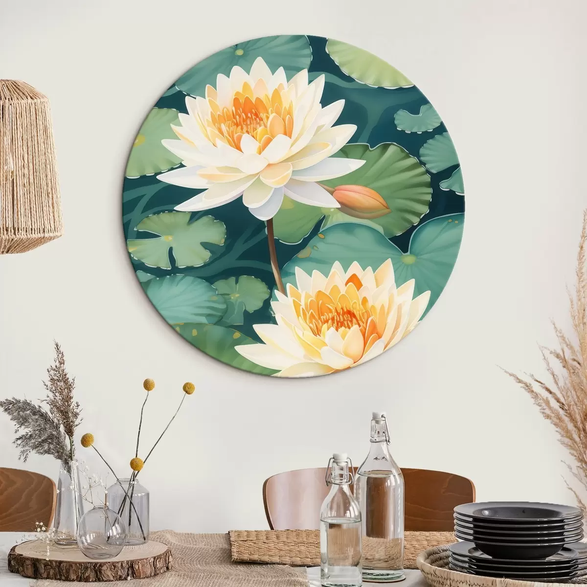 Runde Wandbilder Große Lotusblume r46088