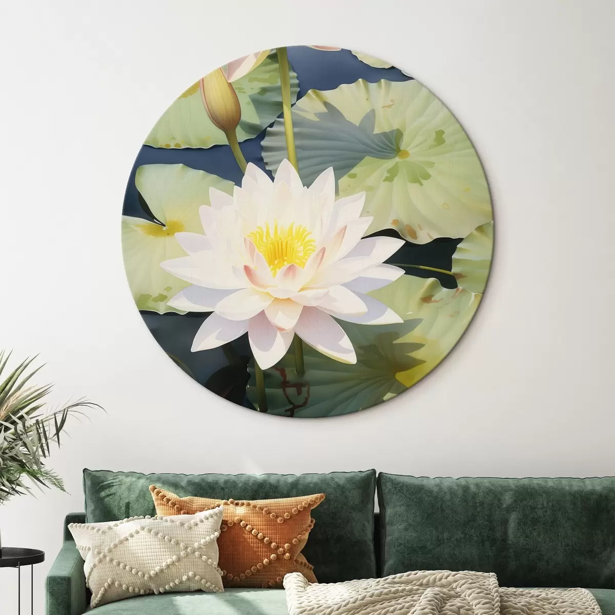 Runde Wandbilder Luxuriöse Lotusblumen r46089