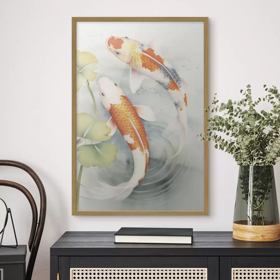Fototapete Zwei wunderschöne Fische in einem Teich f46086