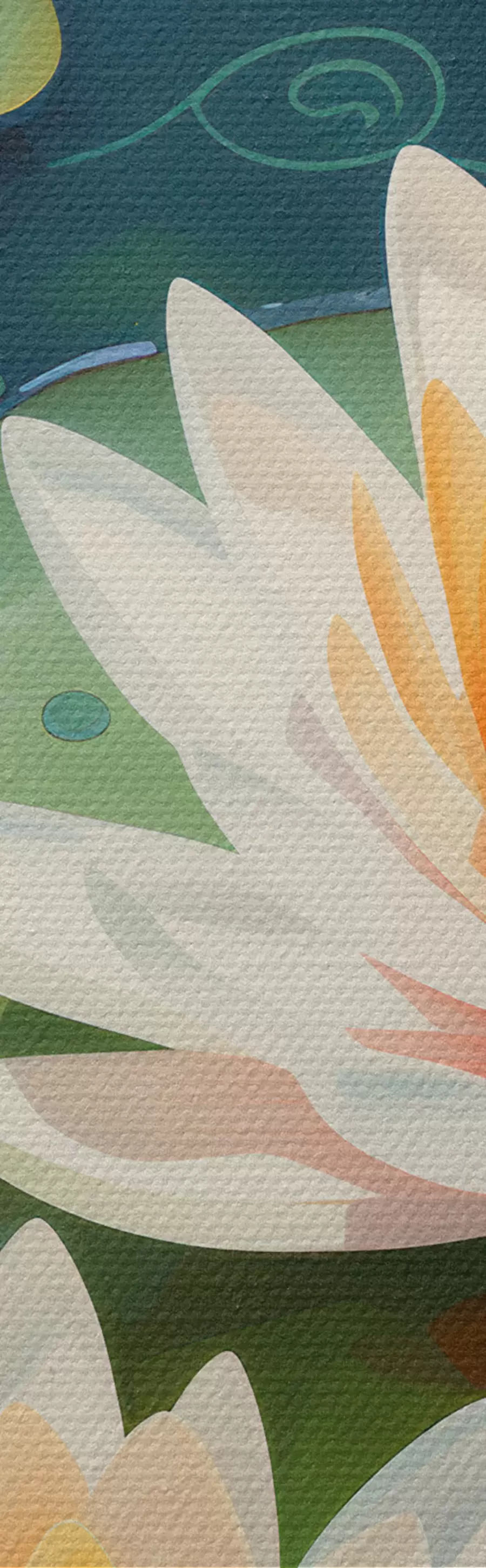 Fototapete Fische in einem Teich und Lotusblumen m00867