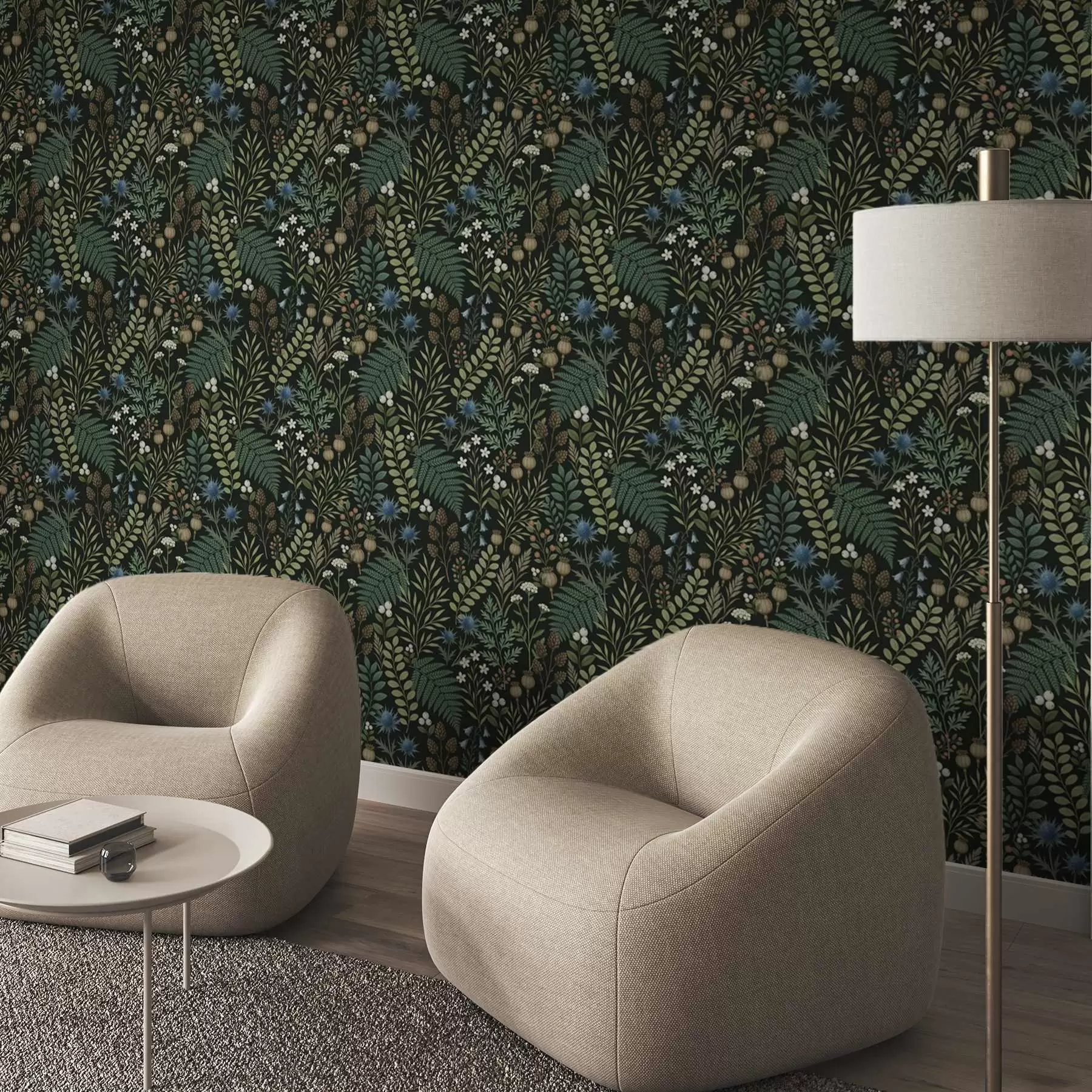 Fototapete Feldgräser, Beeren und Samen auf dunklem Hintergrund a00706