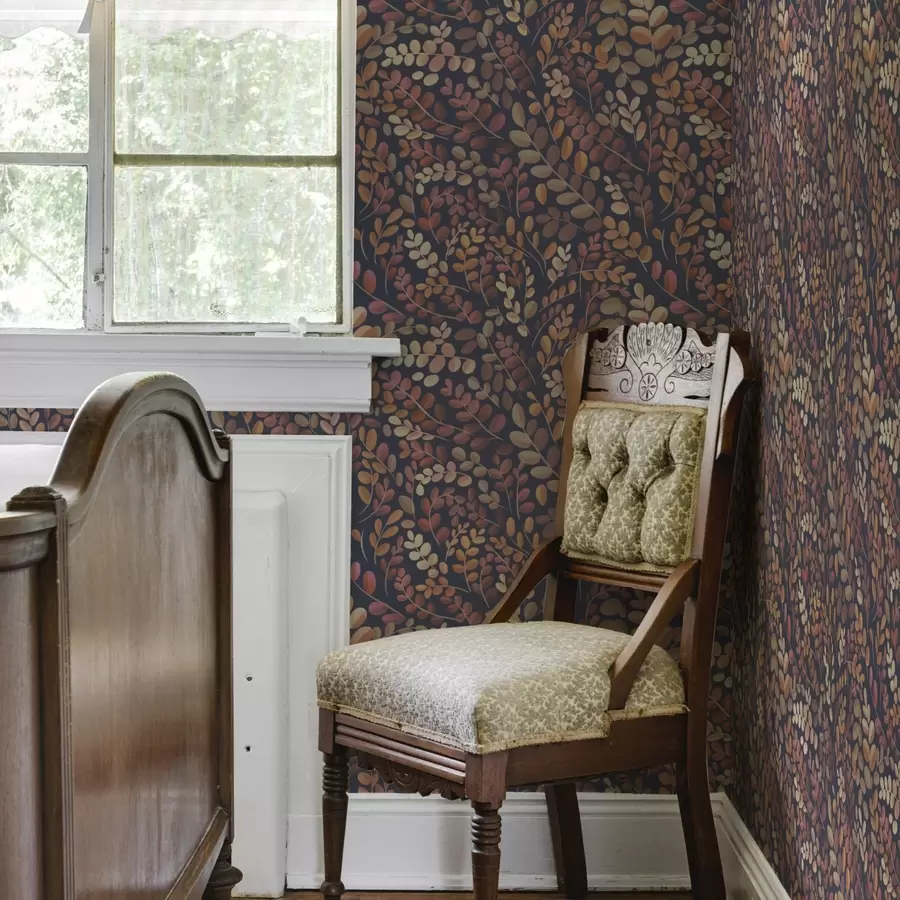 Fototapete Herbstblätter in warmen Orange-Rosa-Tönen a00799v2