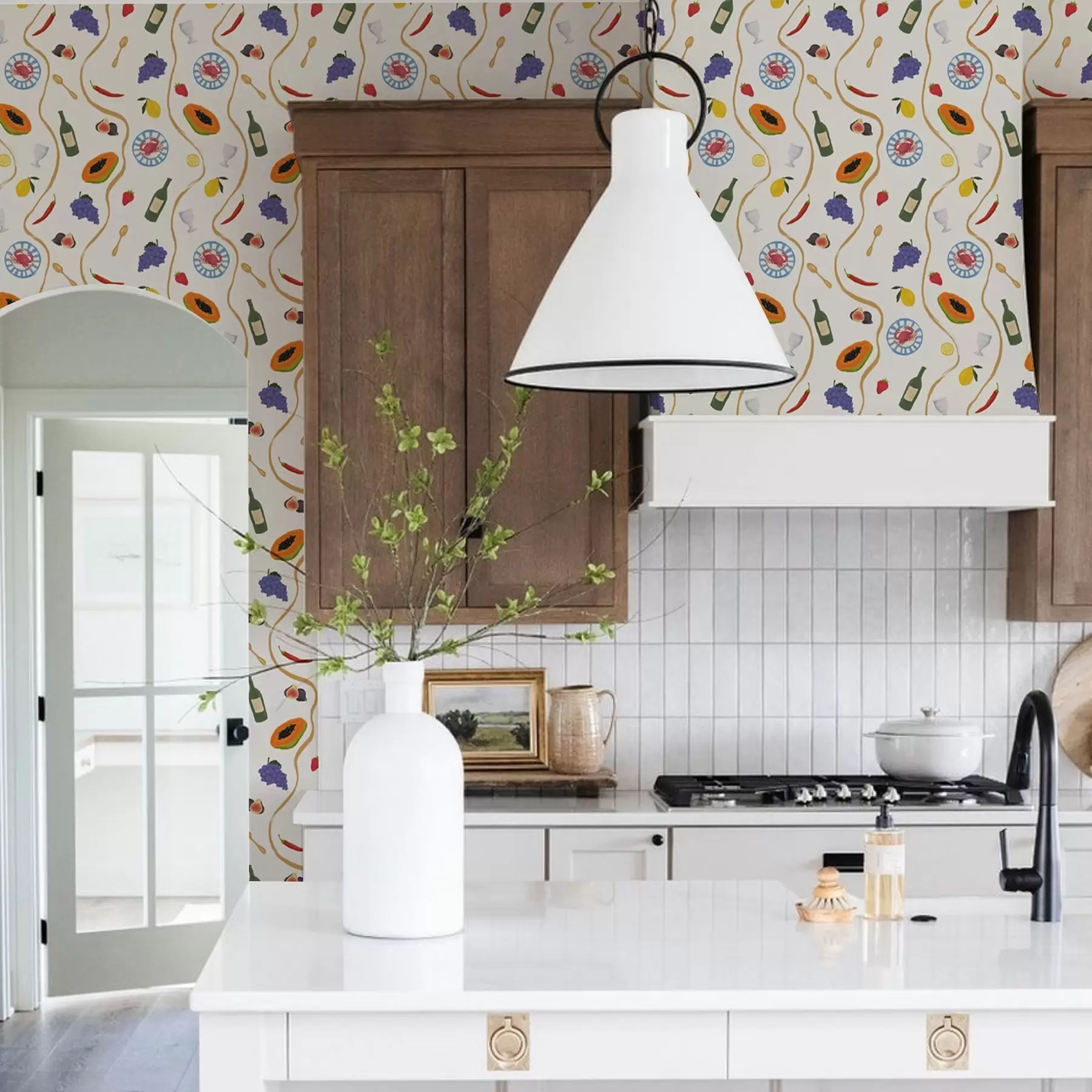 Fototapete Flaschen, Papaya, Zitronen und Gewürze vor hellem Hintergrund a00802