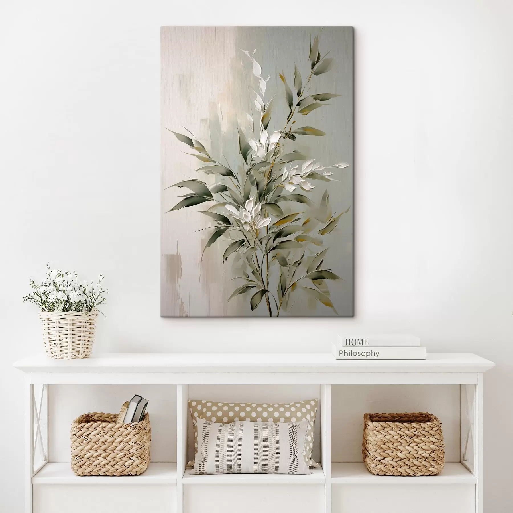 Fototapete Abstrakter Zweig mit Blättern s46135