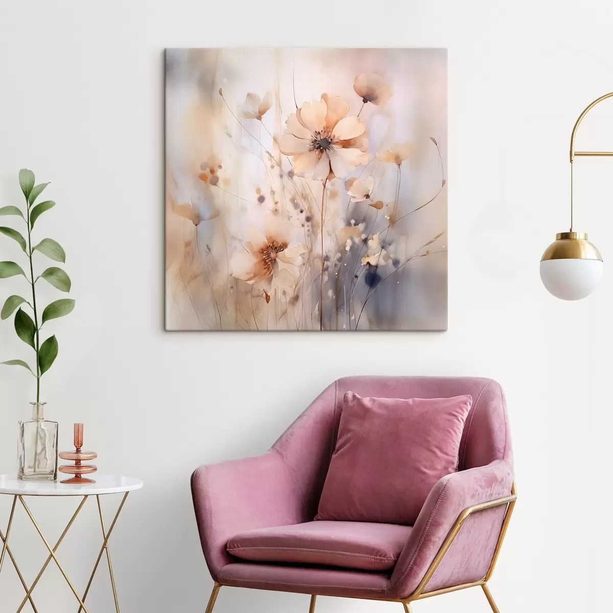 Fototapete Zarte abstrakte Wildblumen s46139