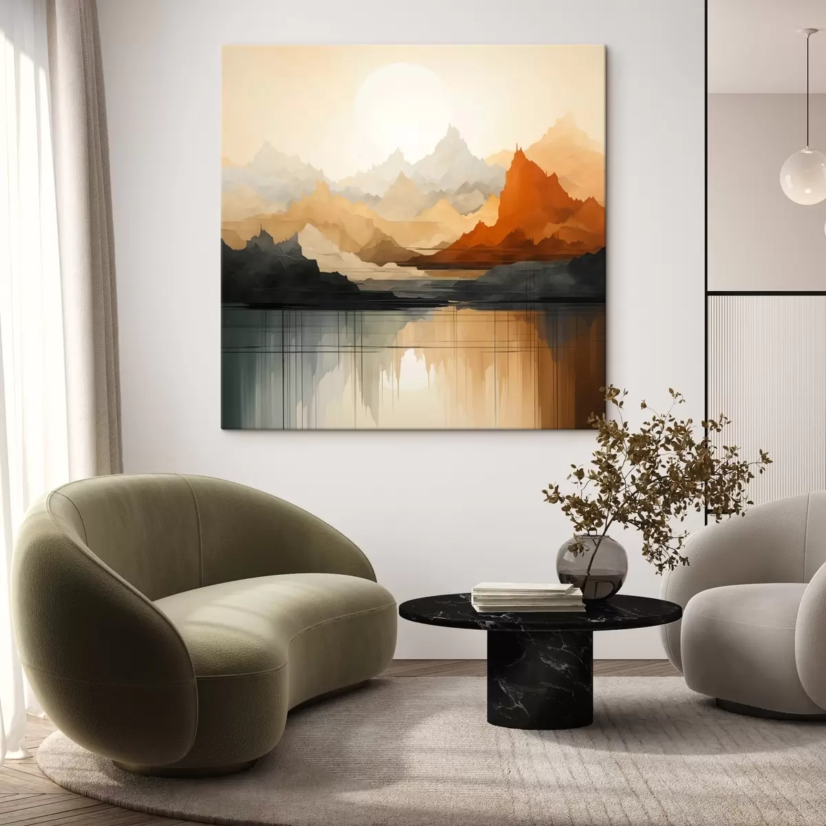 Fototapete Abstrakte Berglandschaft s46140