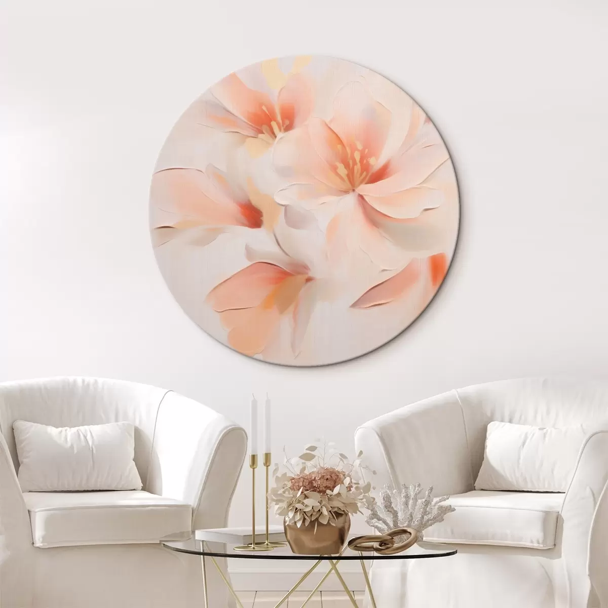 Runde Wandbilder Abstrakte Blumen r46012