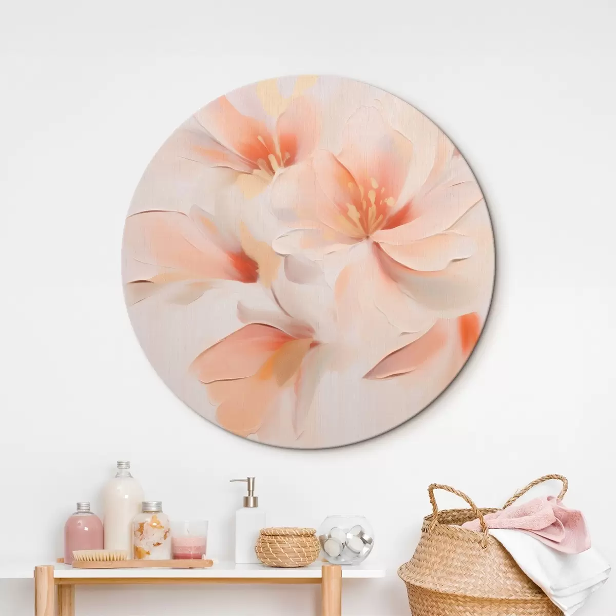 Runde Wandbilder Abstrakte Blumen r46012