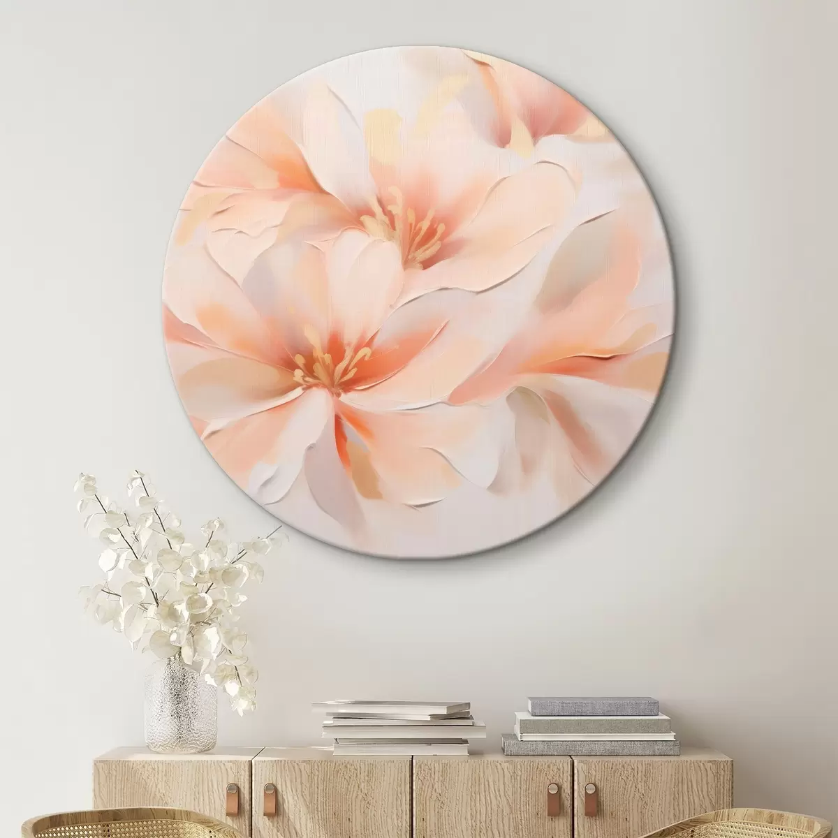 Runde Wandbilder Abstrakte Blumen r46130