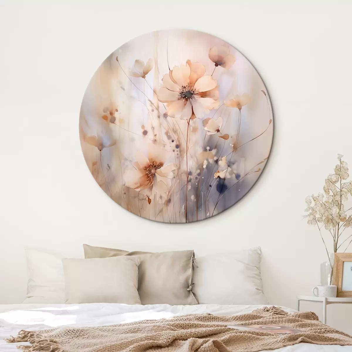 Runde Wandbilder Zarte abstrakte Wildblumen r46139