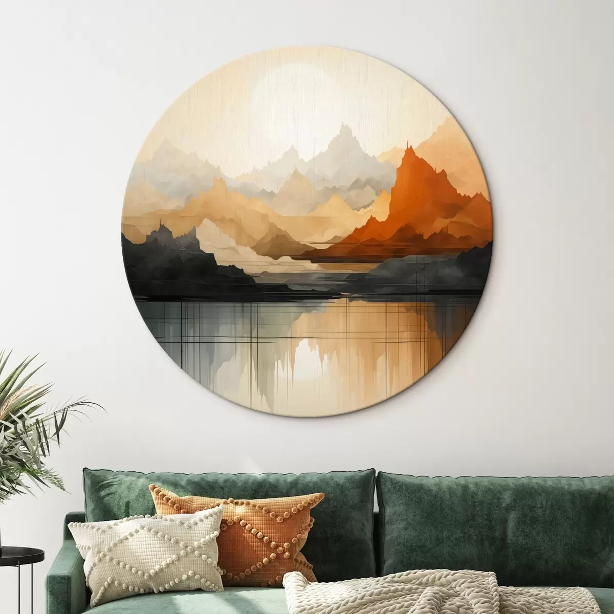 Runde Wandbilder Abstrakte Berglandschaft r46140