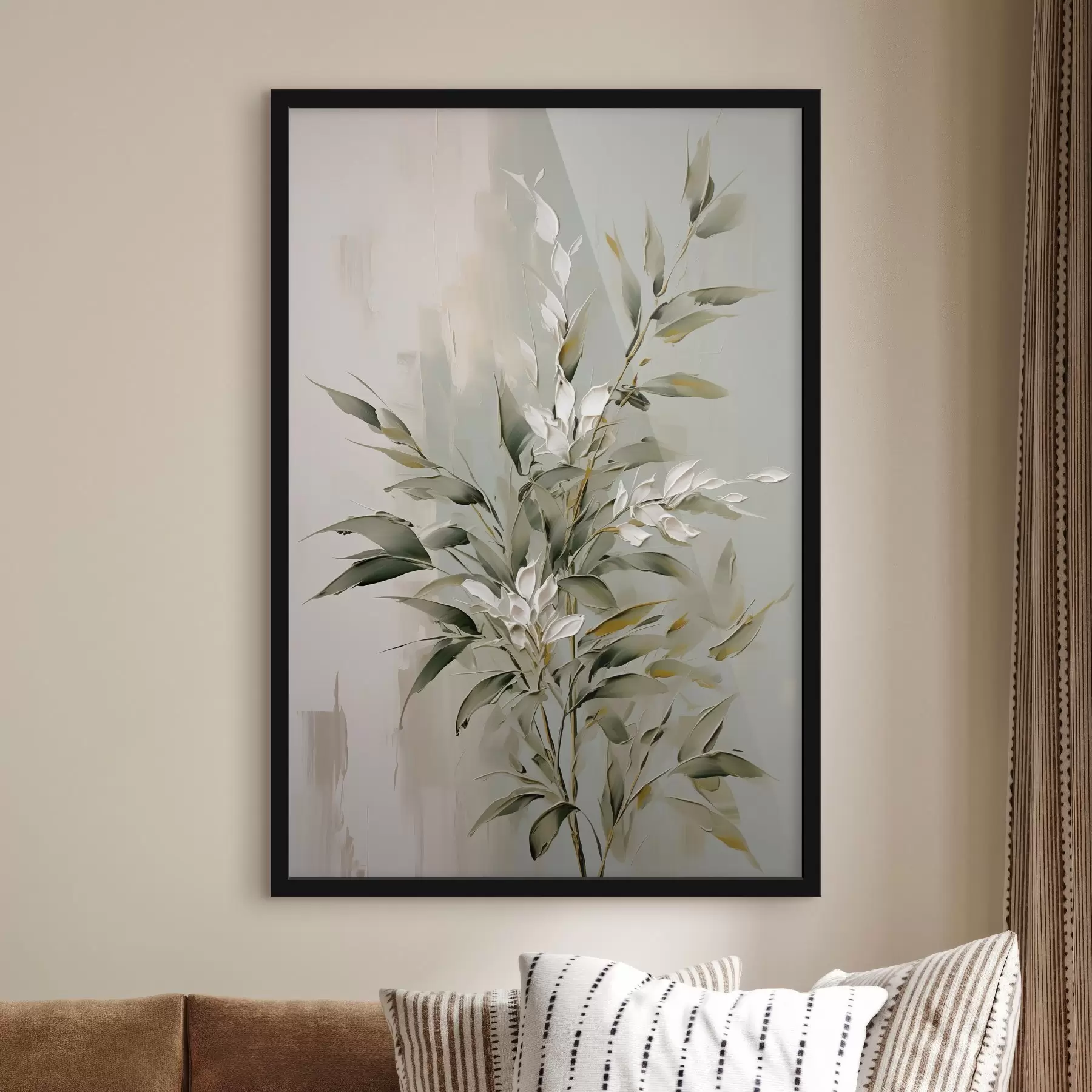 Fototapete Abstrakter Zweig mit Blättern f46135