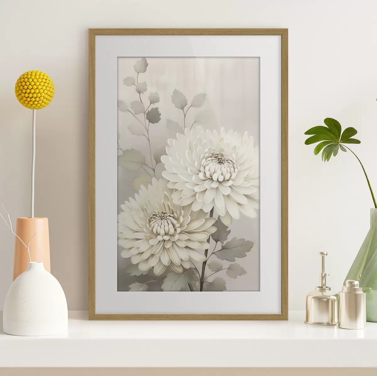 Poster Abstrakte Chrysanthemen f46257