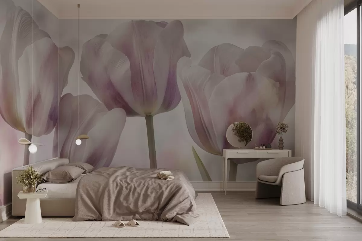 Fototapete Tulpen in sanften Farben w04700