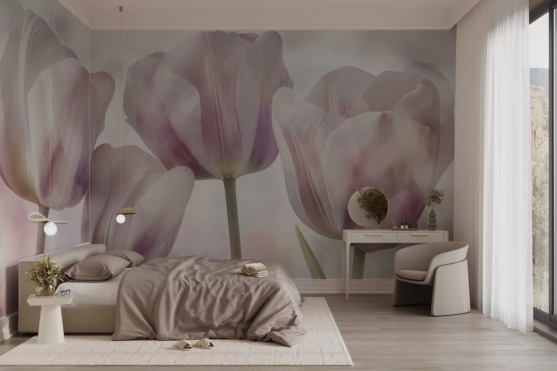 Fototapete Tulpen in sanften Farben w04700