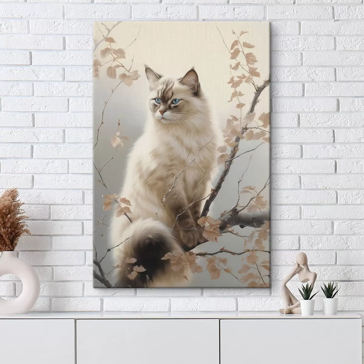 Fototapete Eine Katze auf einem Ast s46300