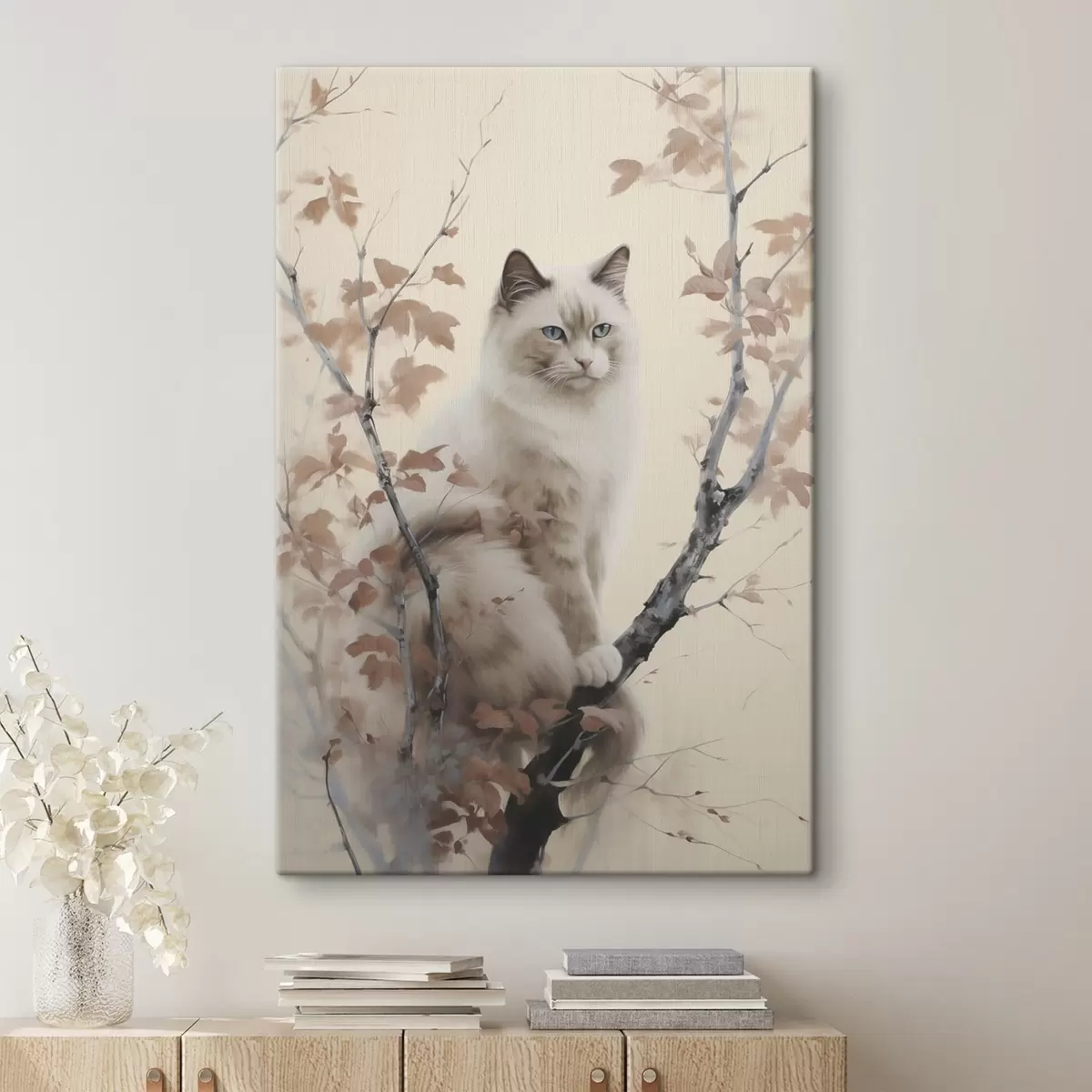 Fototapete Die Katze sitzt auf einem Baum s46301