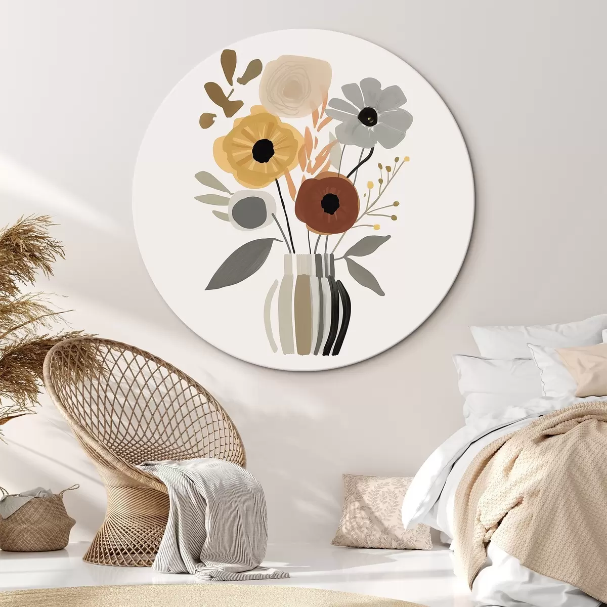 Runde Wandbilder Blumen in einer Vase r46302