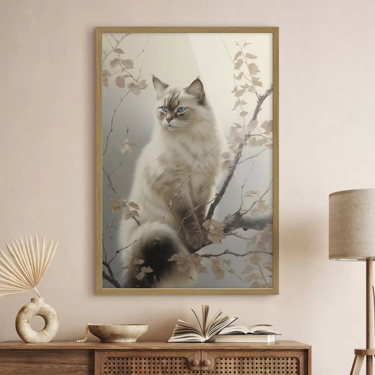 Poster Eine Katze auf einem Ast f46300
