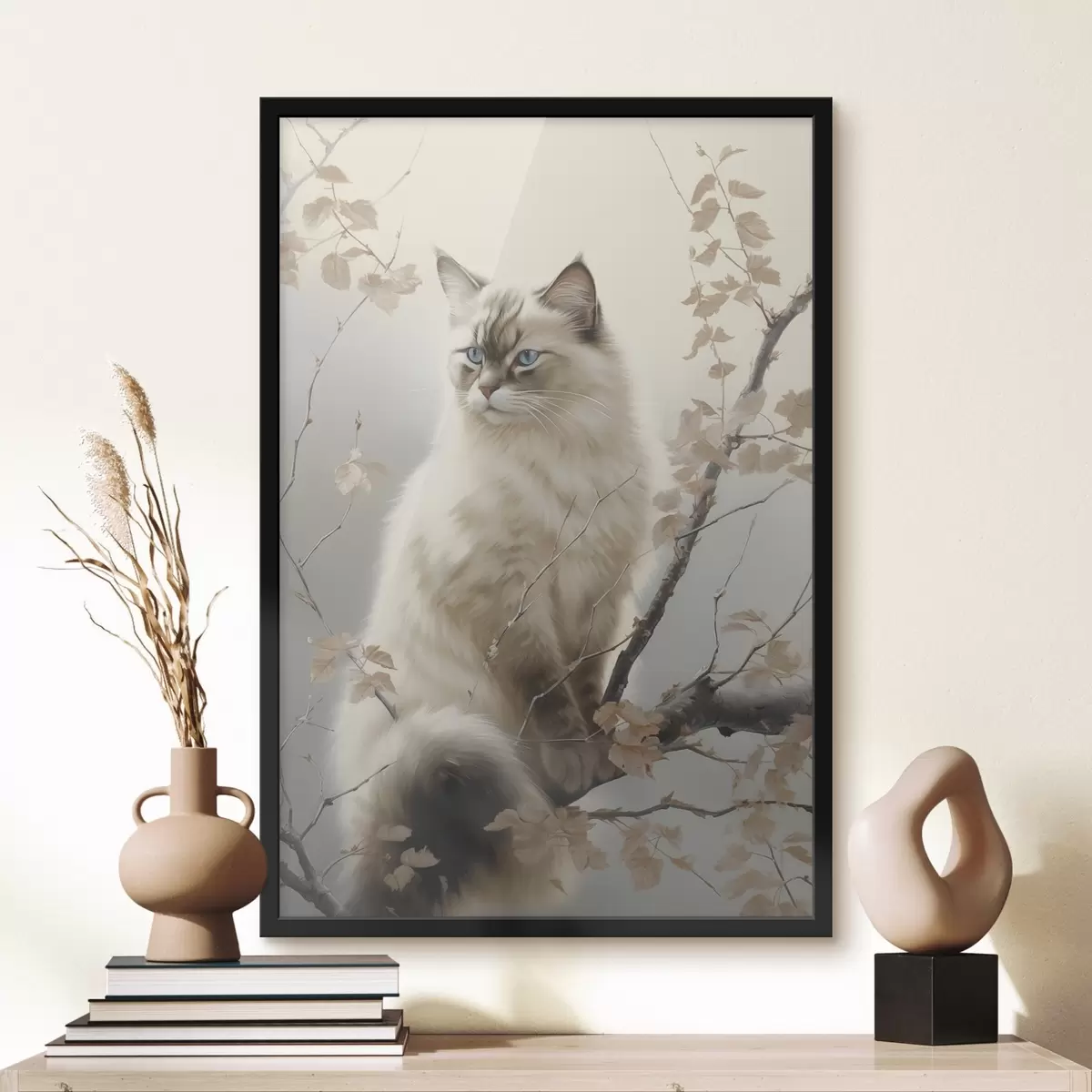 Poster Eine Katze auf einem Ast f46300