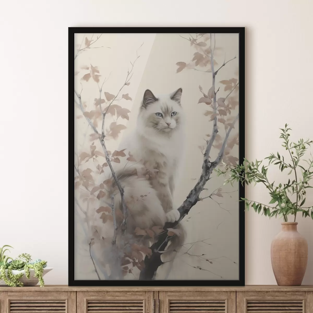 Poster Die Katze sitzt auf einem Baum f46301