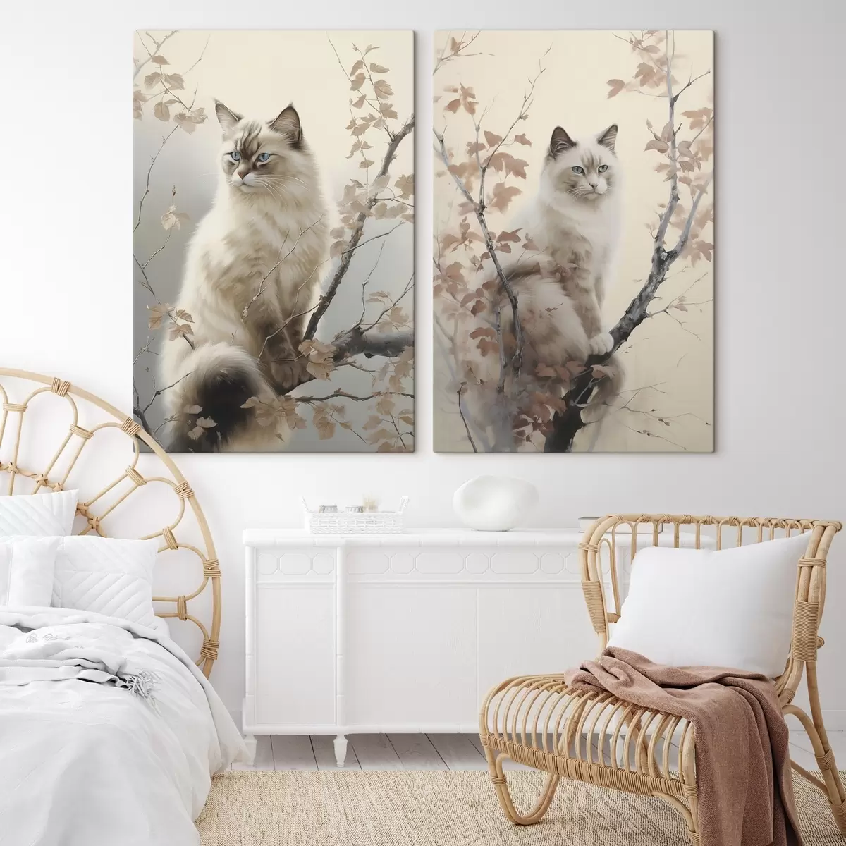 Fototapete Eine Katze auf einem Ast m00871