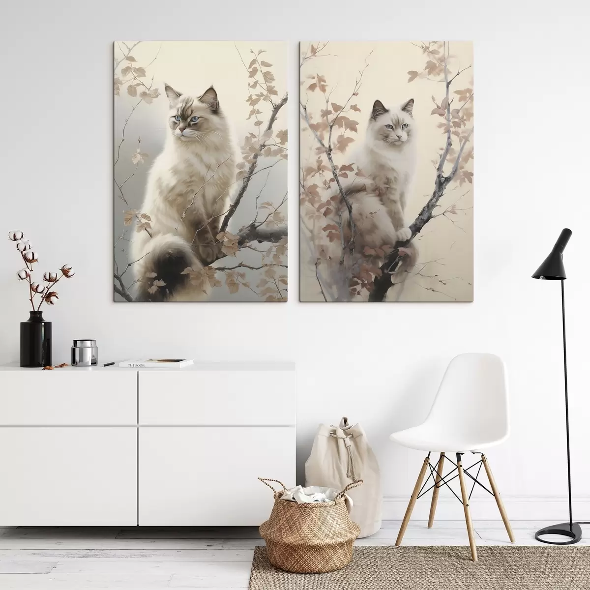 Fototapete Eine Katze auf einem Ast m00871