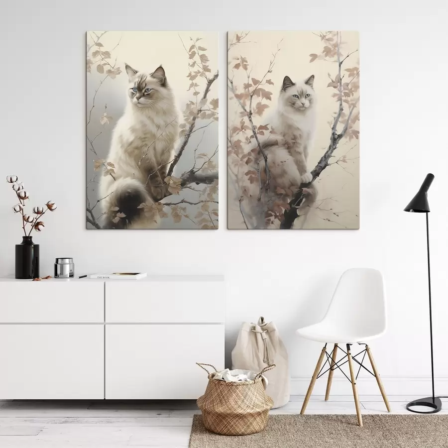 Fototapete Eine Katze auf einem Ast m00871
