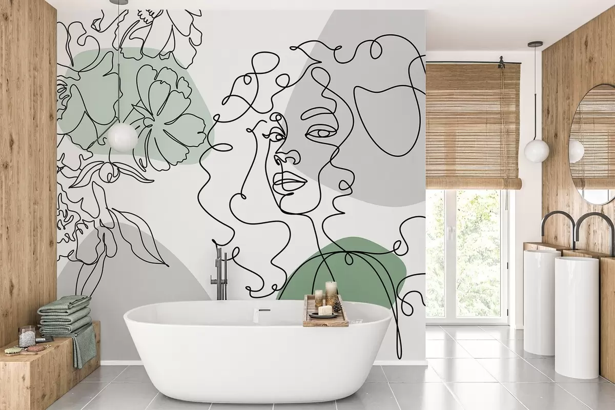 Fototapete Mädchen in Reihen w04724v1