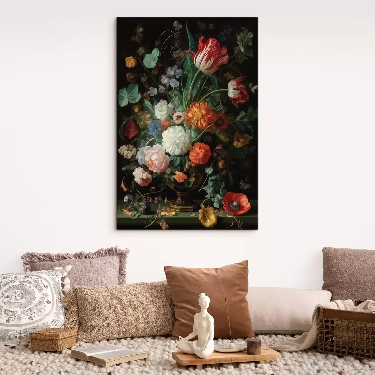 Fototapete Blumenarrangement im Stil alter Stillleben s46145