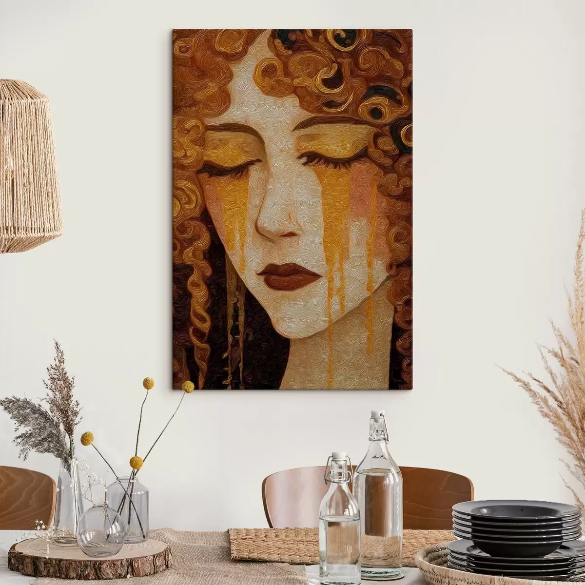 Fototapete Porträt einer Frau mit roten Haaren und dekorativem Make-up s46149